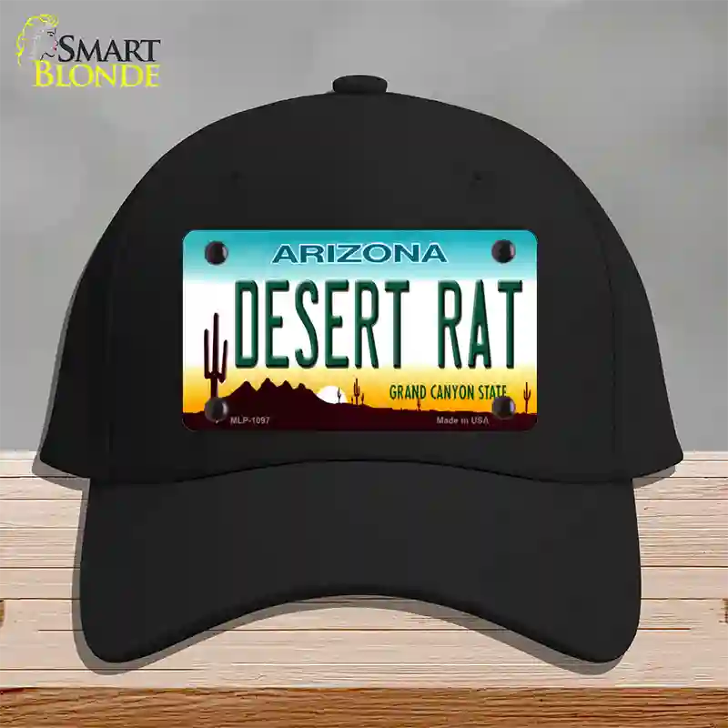 Desert Rat Arizona Novelty License Plate Hat Cotton / Black