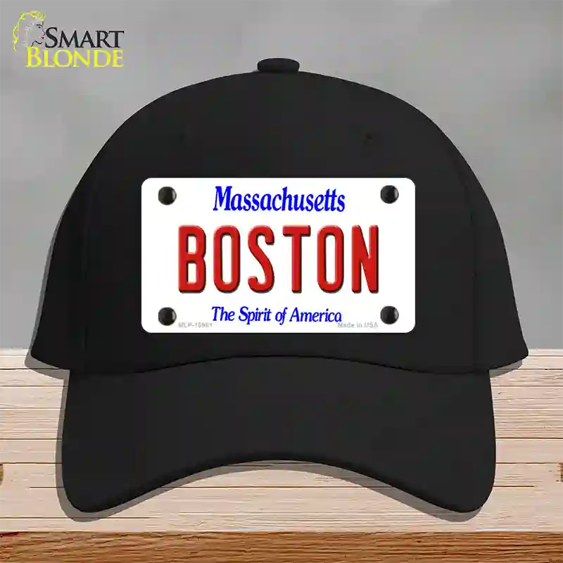 Boston Massachusetts Novelty License Plate Hat Cotton / Black