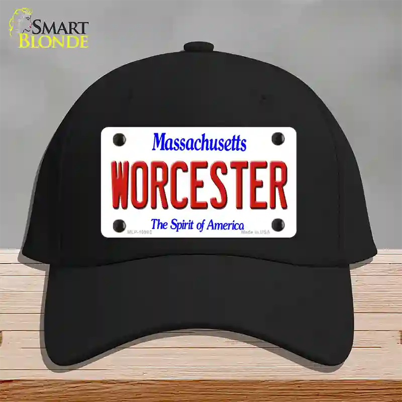 Worcester Massachusetts Novelty License Plate Hat Cotton / Black