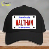 Waltham Massachusetts Novelty License Plate Hat Cotton / Black