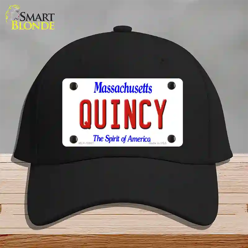 Quincy Massachusetts Novelty License Plate Hat Cotton / Black