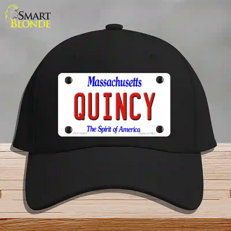 Quincy Massachusetts Novelty License Plate Hat Cotton / Black