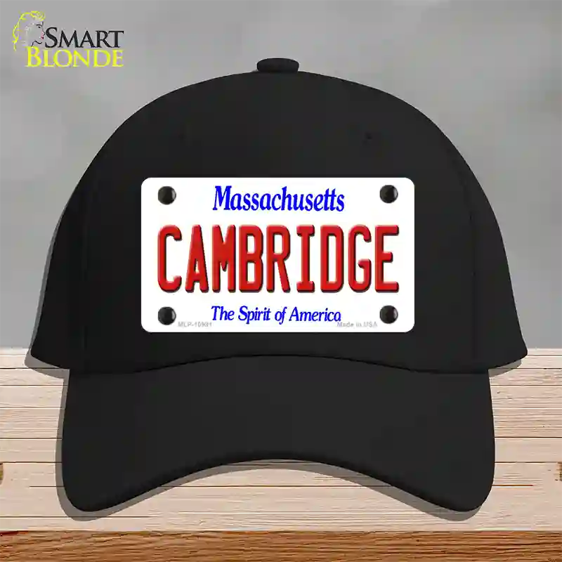 Cambridge Massachusetts Novelty License Plate Hat Cotton / Black