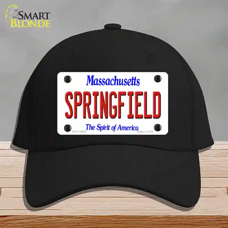 Springfield Massachusetts Novelty License Plate Hat Cotton / Black