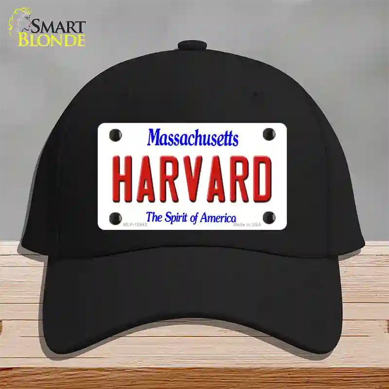 Harvard Massachusetts Novelty License Plate Hat Cotton / Black