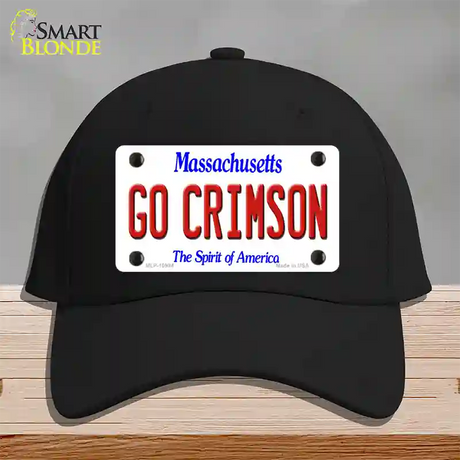 Go Crimson Massachusetts Novelty License Plate Hat Cotton / Black