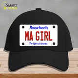 MA Girl Massachusetts Novelty License Plate Hat Cotton / Black