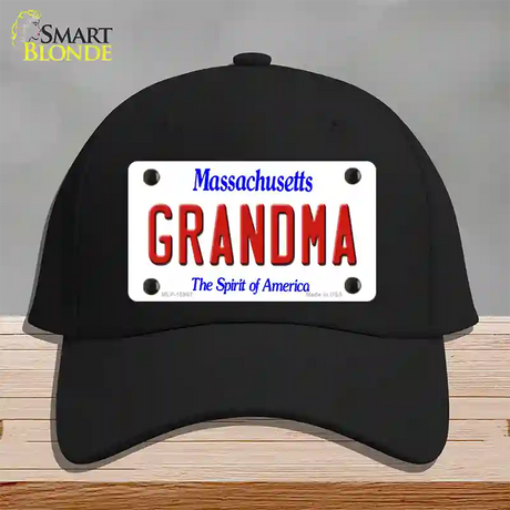 Grandma Massachusetts Novelty License Plate Hat Cotton / Black