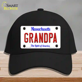 Grandpa Massachusetts Novelty License Plate Hat Cotton / Black