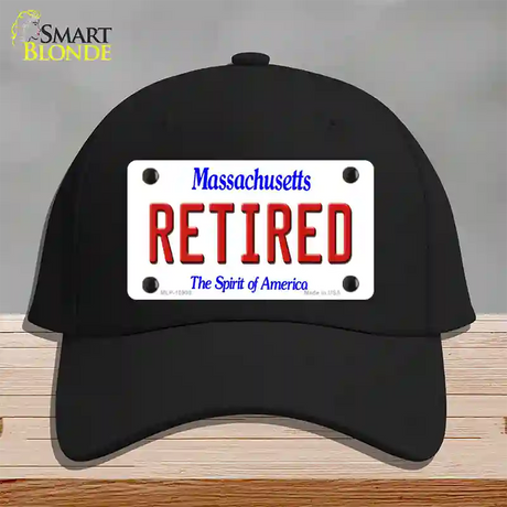 Retired Massachusetts Novelty License Plate Hat Cotton / Black