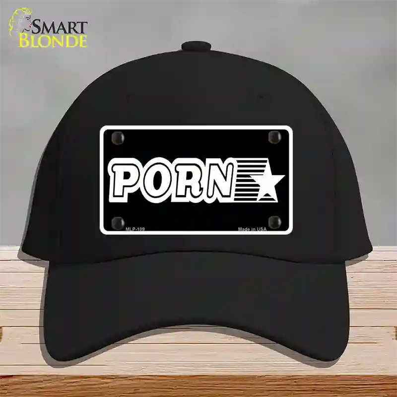 Porn Star Novelty License Plate Hat Cotton / Black