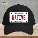 Native Massachusetts Novelty License Plate Hat Cotton / Black