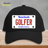 Golfer Massachusetts Novelty License Plate Hat Cotton / Black