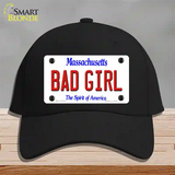 Bad Girl Massachusetts Novelty License Plate Hat Cotton / Black