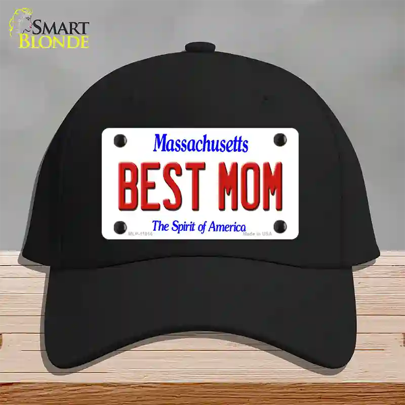 Best Mom Massachusetts Novelty License Plate Hat Cotton / Black