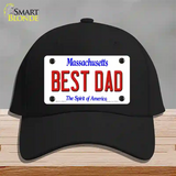 Best Dad Massachusetts Novelty License Plate Hat Cotton / Black