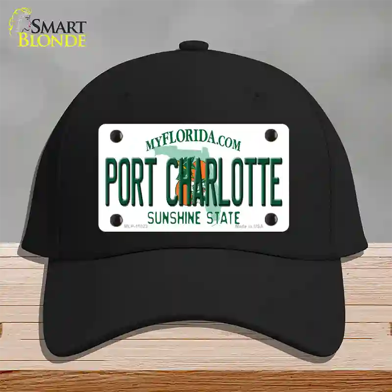 Port Charlotte Florida Novelty License Plate Hat Cotton / Black