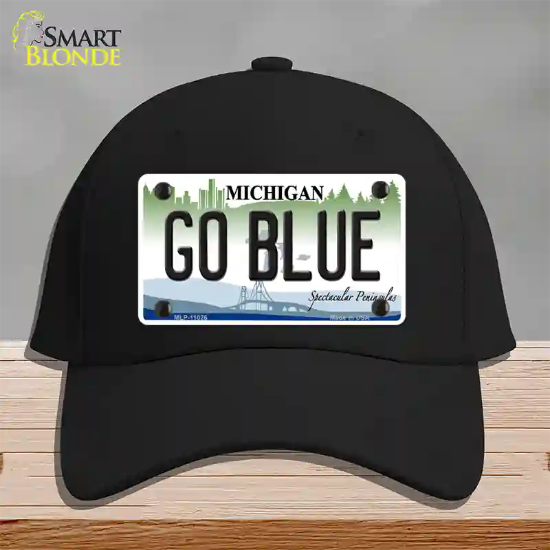 Go Blue Michigan Novelty License Plate Hat Cotton / Black