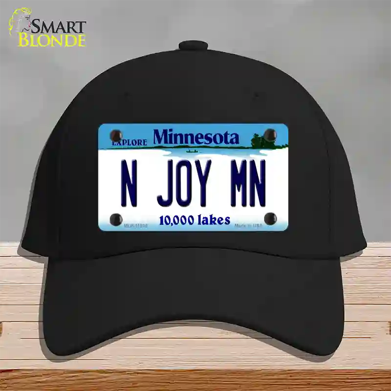 N Joy MN Minnesota Novelty License Plate Hat Cotton / Black