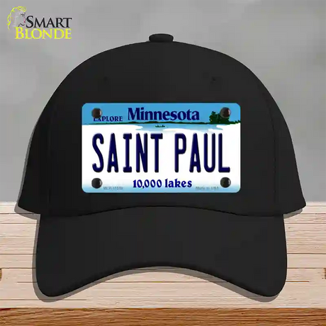 Saint Paul Minnesota State Novelty License Plate Hat Cotton / Black