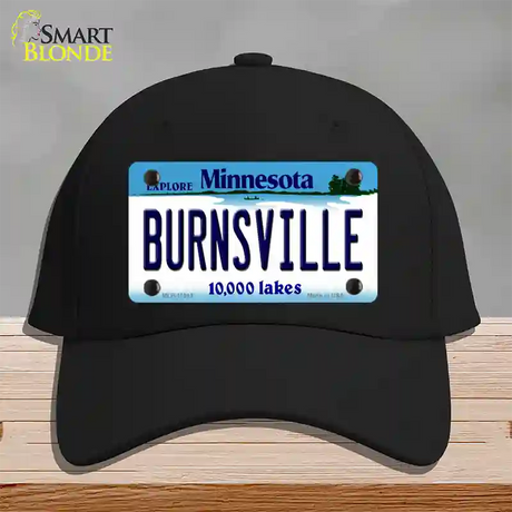 Burnsville Minnesota State Novelty License Plate Hat Cotton / Black