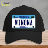 Winona Minnesota State Novelty License Plate Hat Cotton / Black