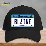 Blaine Minnesota State Novelty License Plate Hat Cotton / Black