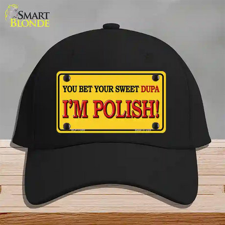 Im Polish Yellow Novelty License Plate Hat Cotton / Black