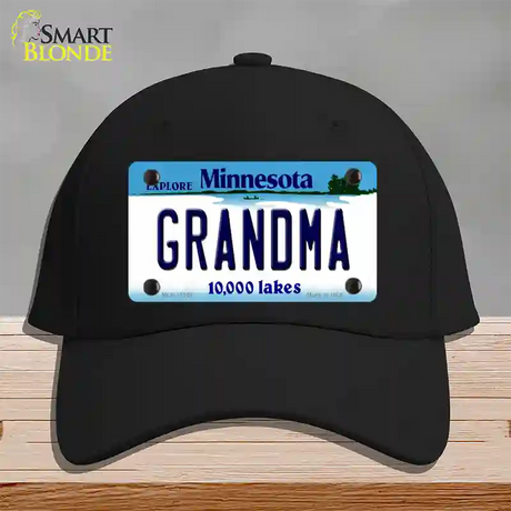 Grandma Minnesota State Novelty License Plate Hat Cotton / Black