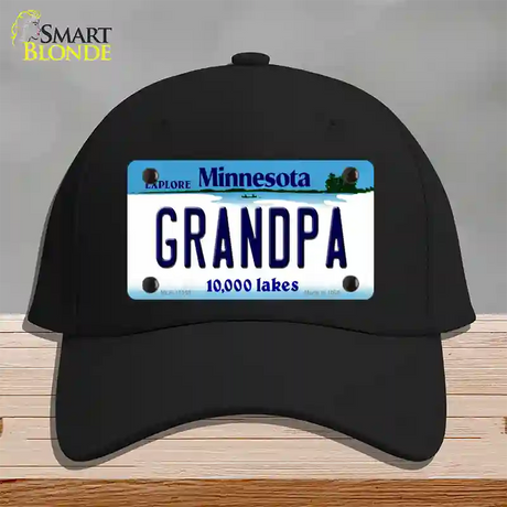 Grandpa Minnesota State Novelty License Plate Hat Cotton / Black