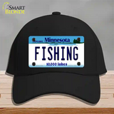 Fishing Minnesota State Novelty License Plate Hat Cotton / Black