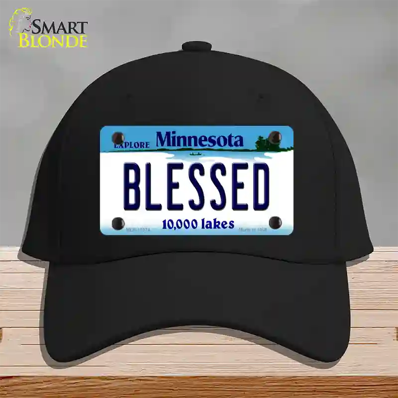 Blessed Minnesota State Novelty License Plate Hat Cotton / Black