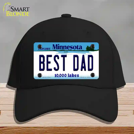 Best Dad Minnesota State Novelty License Plate Hat Cotton / Black