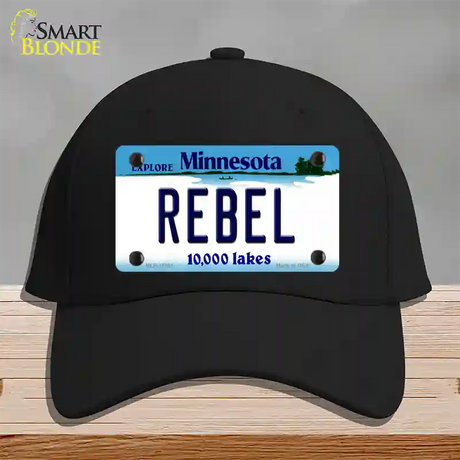 Rebel Minnesota State Novelty License Plate Hat Cotton / Black