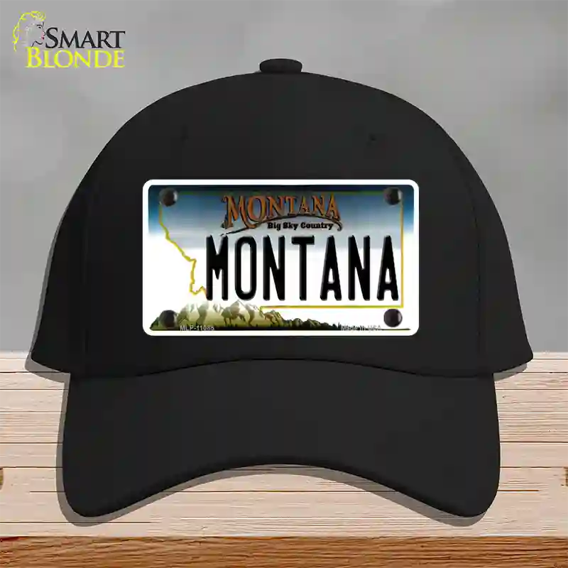 Montana State Novelty License Plate Hat Cotton / Black