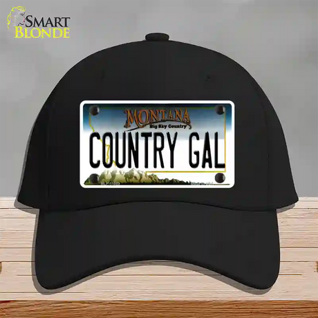 Country Gal Montana State Novelty License Plate Hat Cotton / Black