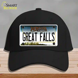 Great Falls Montana State Novelty License Plate Hat Cotton / Black