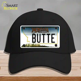 Butte Montana State Novelty License Plate Hat Cotton / Black