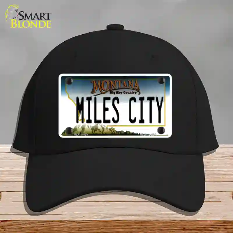 Miles City Montana State Novelty License Plate Hat Cotton / Black