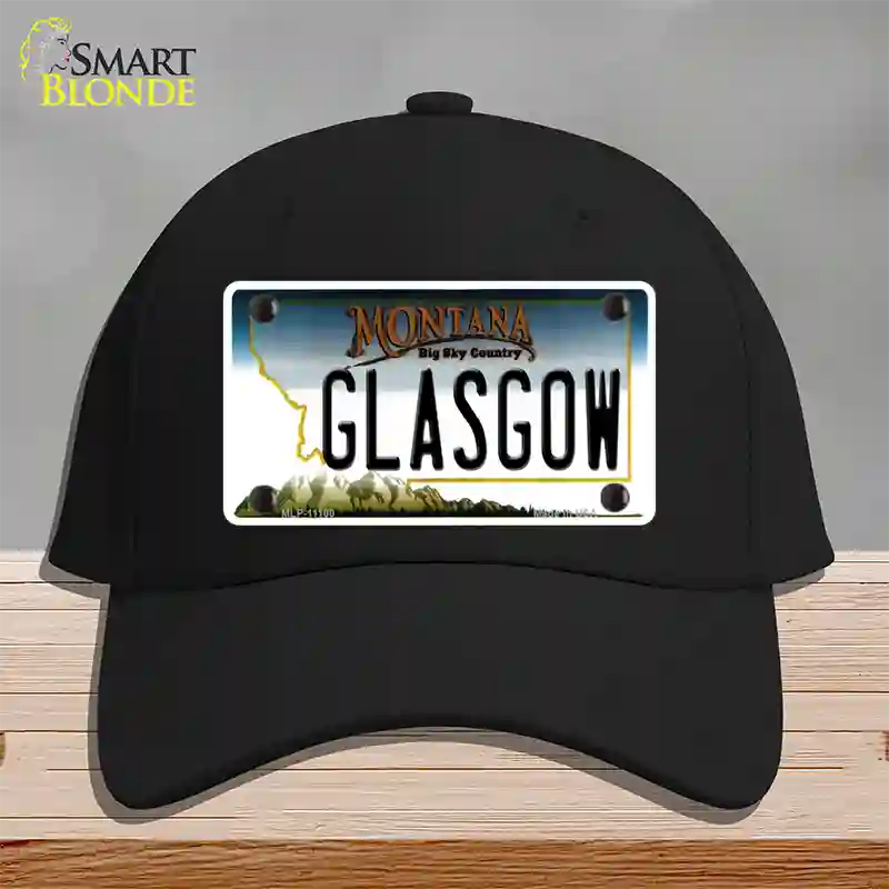 Glasgow Montana State Novelty License Plate Hat Cotton / Black