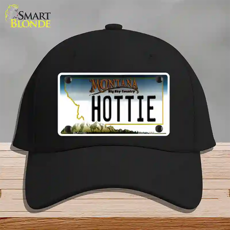 Hottie Montana State Novelty License Plate Hat Cotton / Black