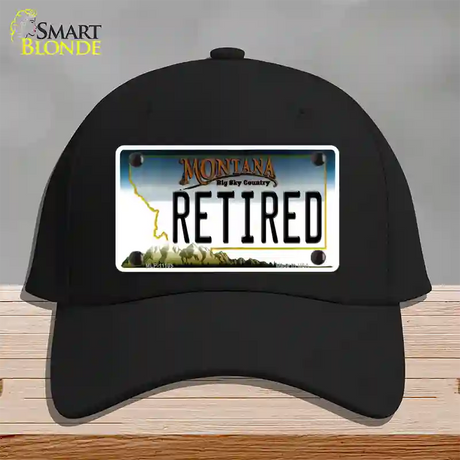 Retired Montana State Novelty License Plate Hat Cotton / Black