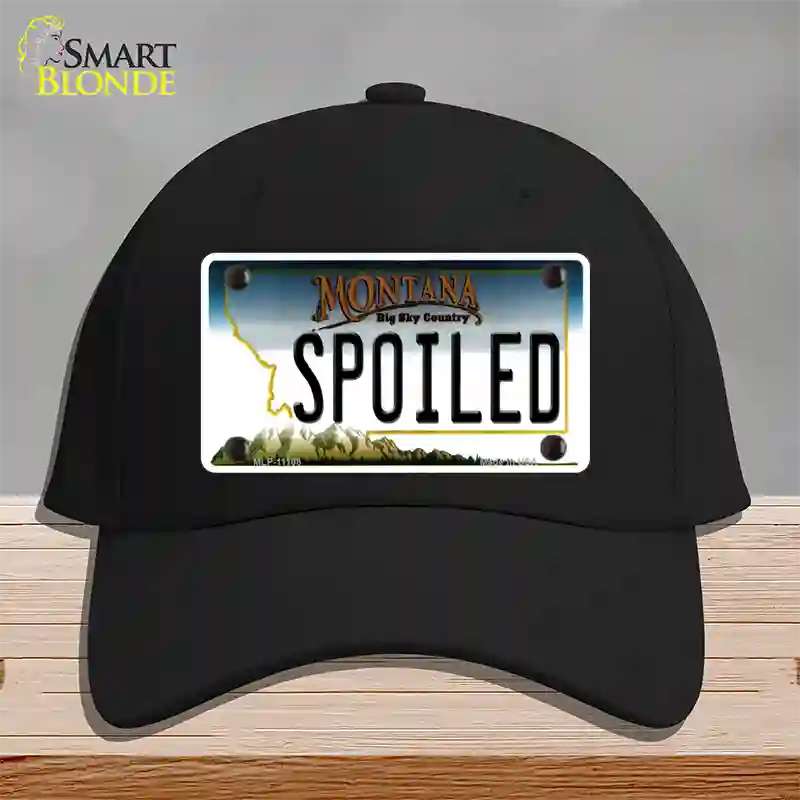 Spoiled Montana State Novelty License Plate Hat Cotton / Black