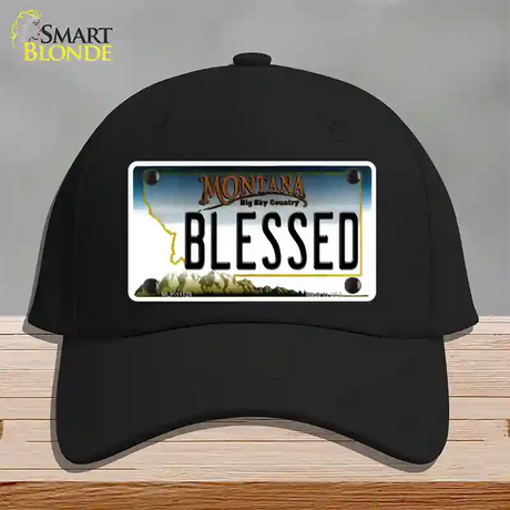 Blessed Montana State Novelty License Plate Hat Cotton / Black