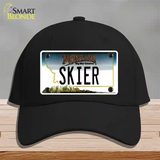 Skier Montana State Novelty License Plate Hat Cotton / Black