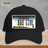 Bad Girl Montana State Novelty License Plate Hat Cotton / Black