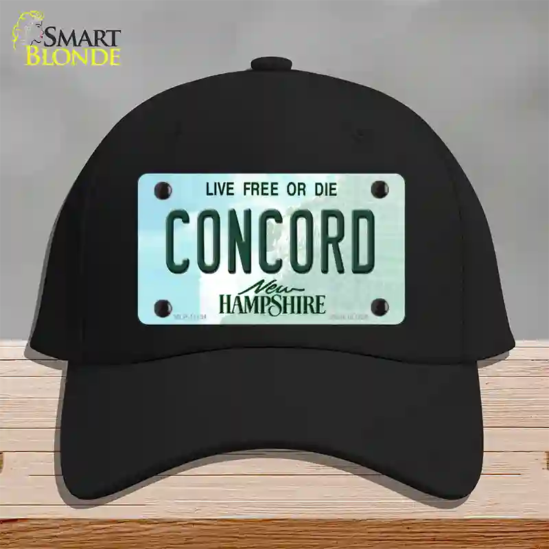 Concord New Hampshire State Novelty License Plate Hat Cotton / Black