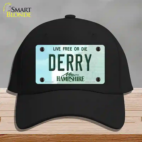 Derry New Hampshire State Novelty License Plate Hat Cotton / Black