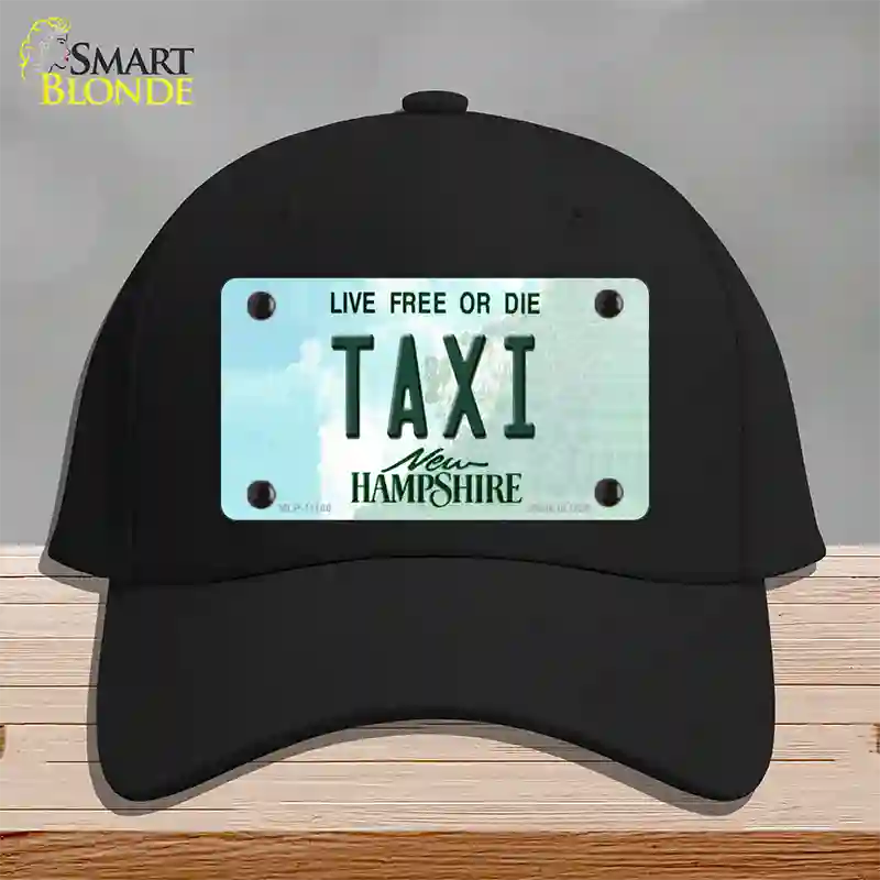 Taxi New Hampshire State Novelty License Plate Hat Cotton / Black