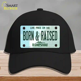 Born and Raised New Hampshire State Novelty License Plate Hat Cotton / Black